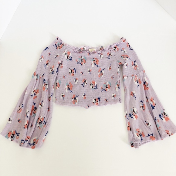 Forever 21 Tops - Forever 21 Cropped Floral Smocked Elastic Top Sz S